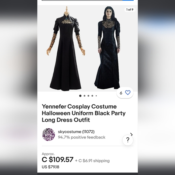 Yennefer from the Witcher Costume - Picture 1 of 3